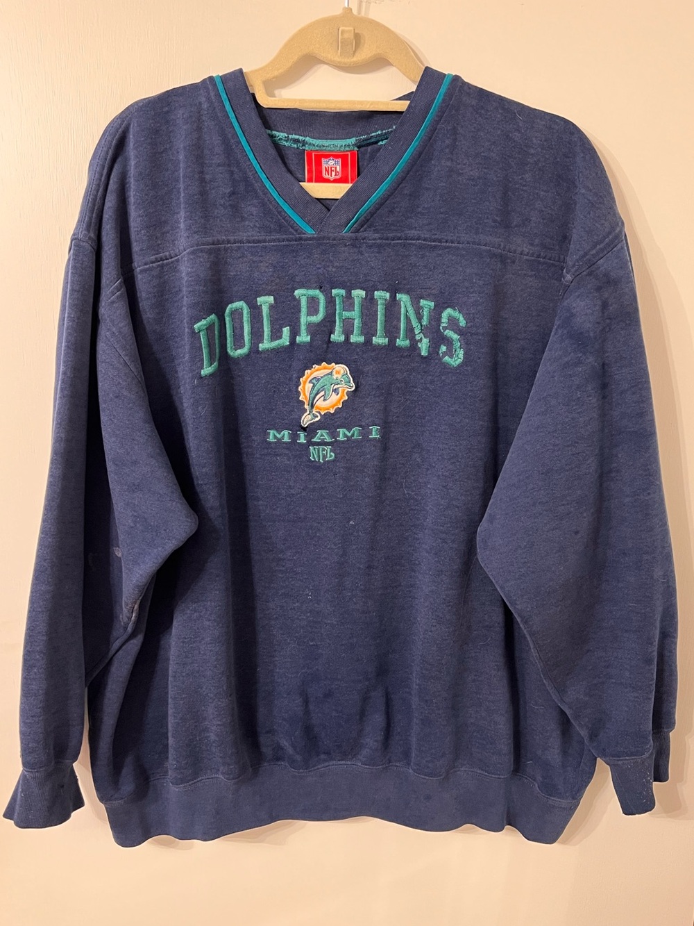 1990’S MIAMI DOLPHINS V NECK THRASHER PROJECT PIECE CREW NECK SWEATSHIRT ✨